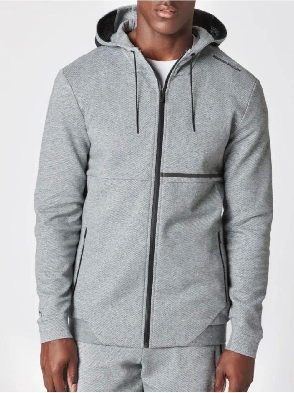 Porsche Design x Puma Tech Knit Full-Zip Men's Grey Hoodie Jacket Size Large